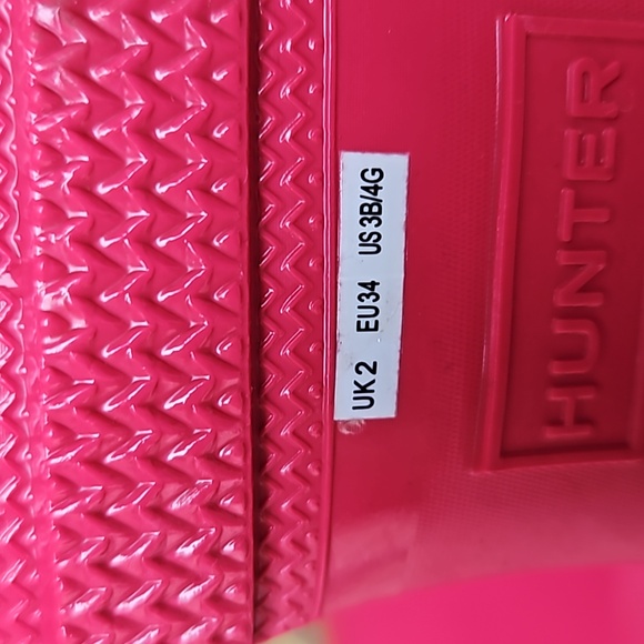 Hot Pink Hunter Tall Waterproof Rain Size 4 Big Girl Boots - Picture 9 of 9